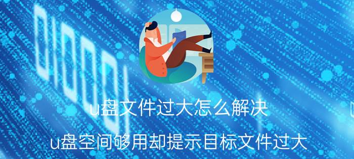 u盘文件过大怎么解决 u盘空间够用却提示目标文件过大？